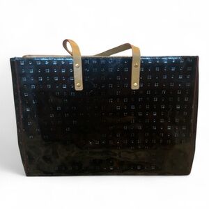 Arcadia Black Tote with‎ Tan Handles